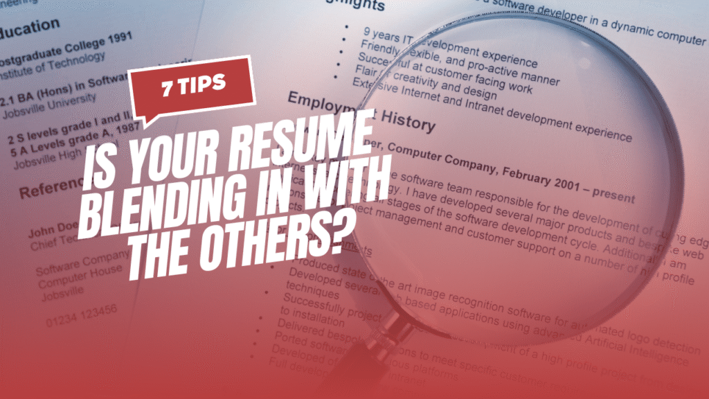 How to make your resume stand out for a lead role